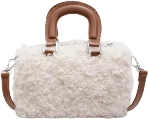 Faux Fur Crossbody Bags for Women, Fluffy Top Handle Shoulder Bags, Plush Shoulder Bag Crossbody Bag Handbag