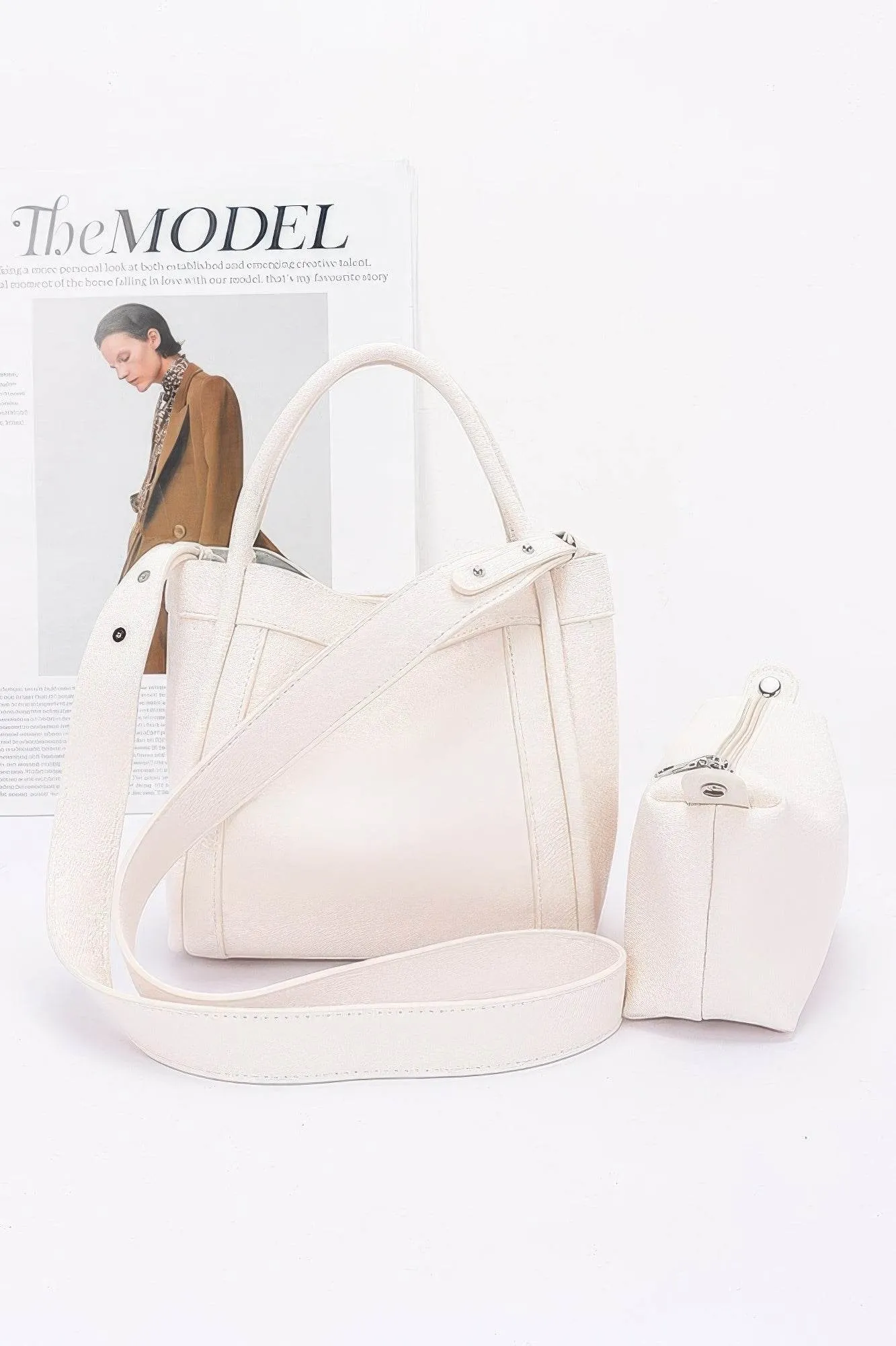 Faux Leather Crossbody Handle Bag