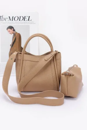 Faux Leather Crossbody Handle Bag