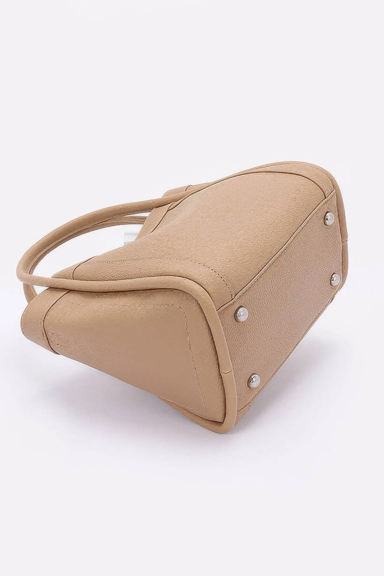 Faux Leather Crossbody Handle Bag