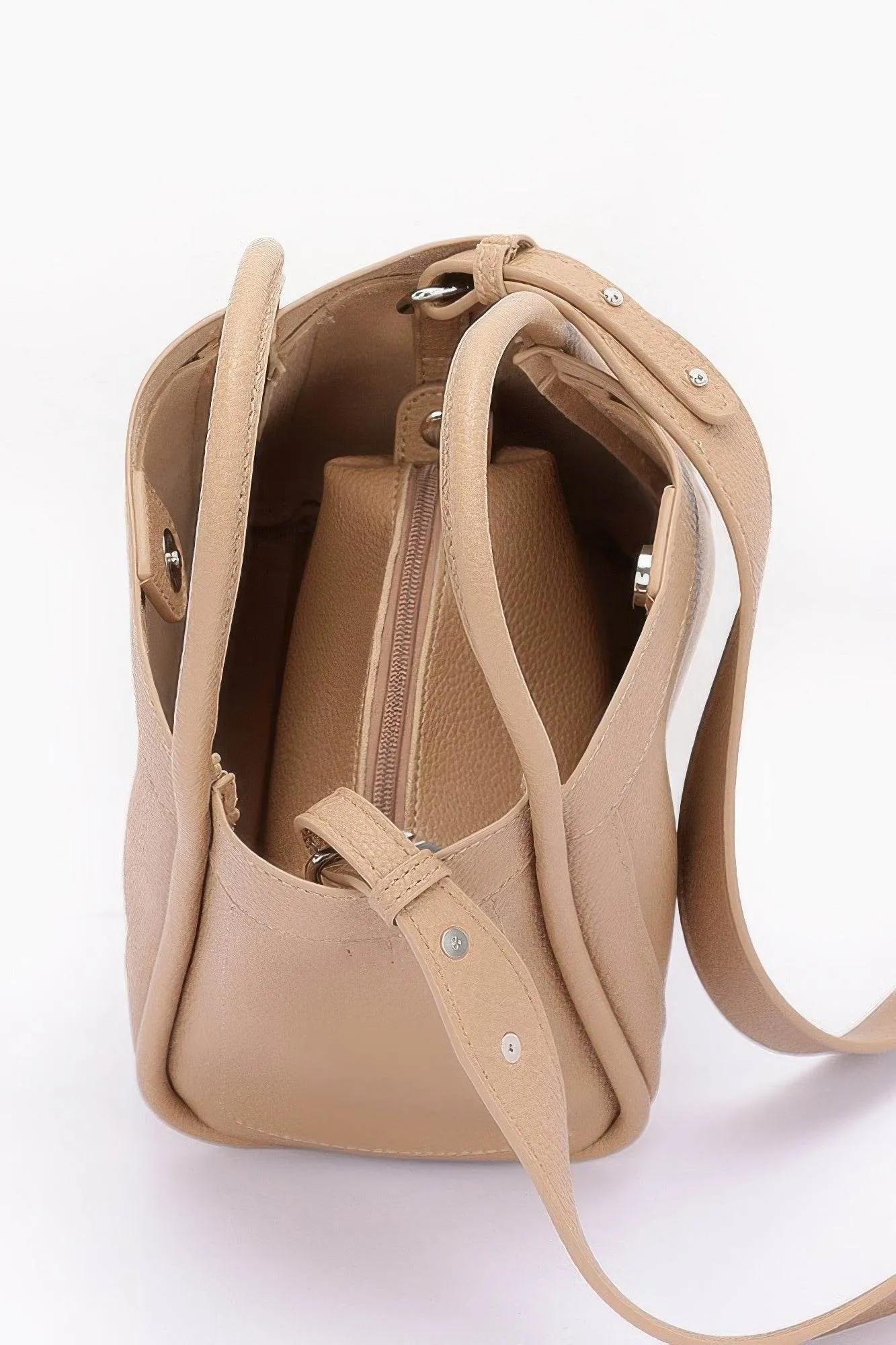 Faux Leather Crossbody Handle Bag