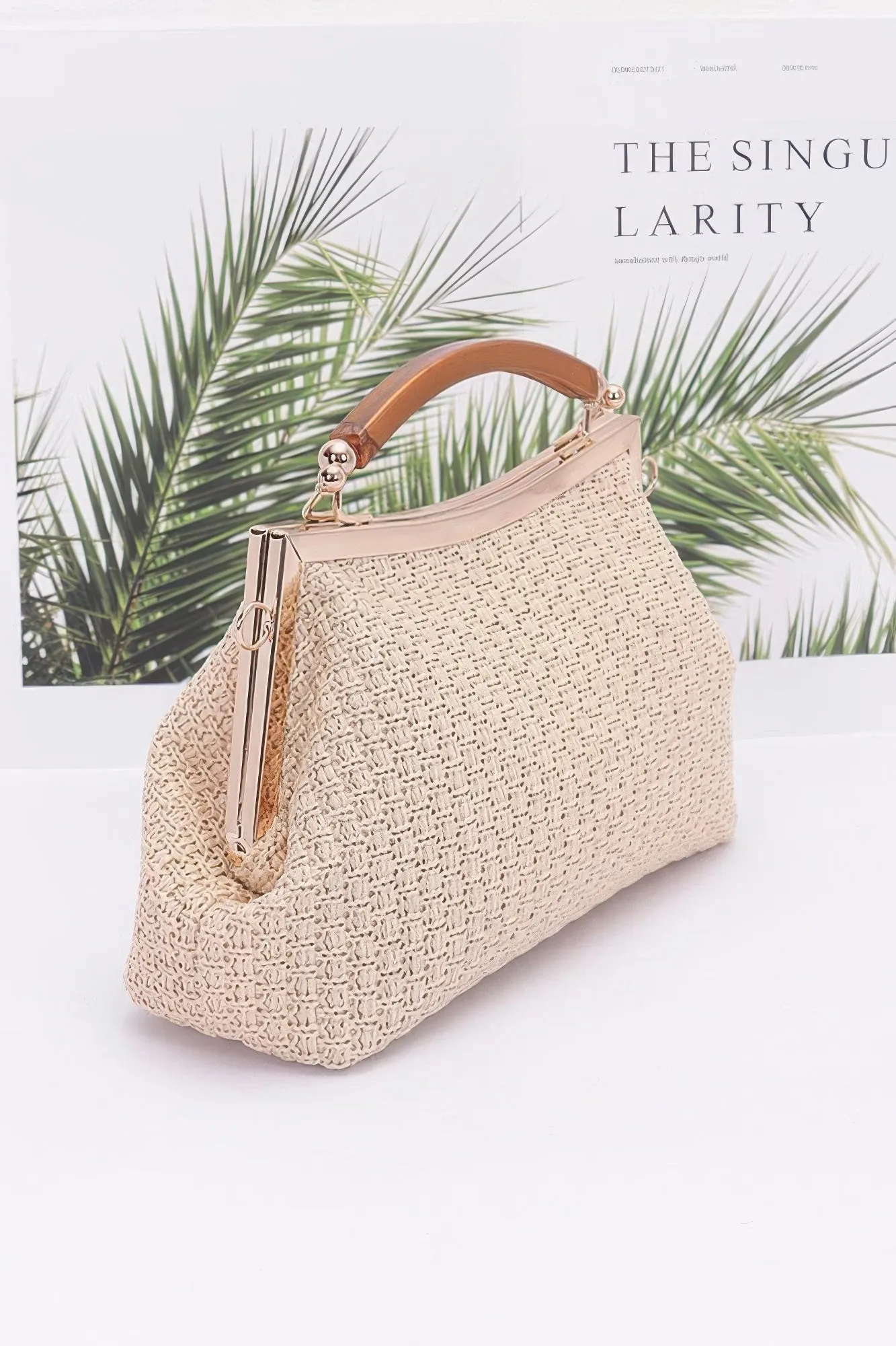 Faux Straw Party Clutch