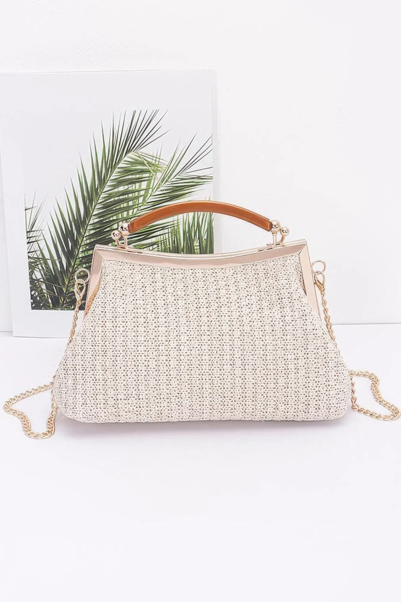 Faux Straw Party Clutch