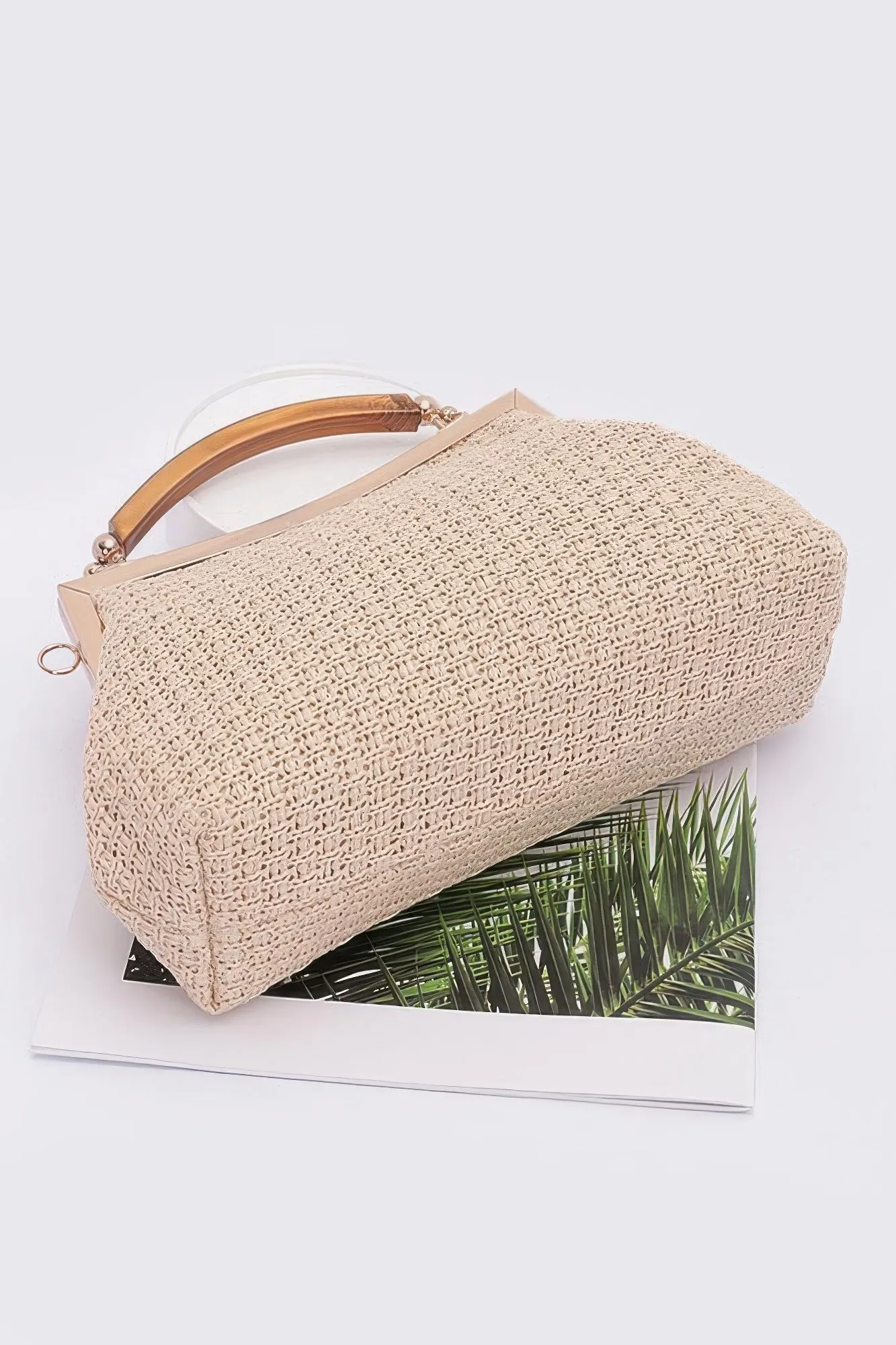 Faux Straw Party Clutch
