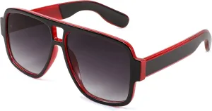 FEISEDY Retro 70s Oversized Pilot Sunglasses Women Men Plastic Vintage Square Frame B2954