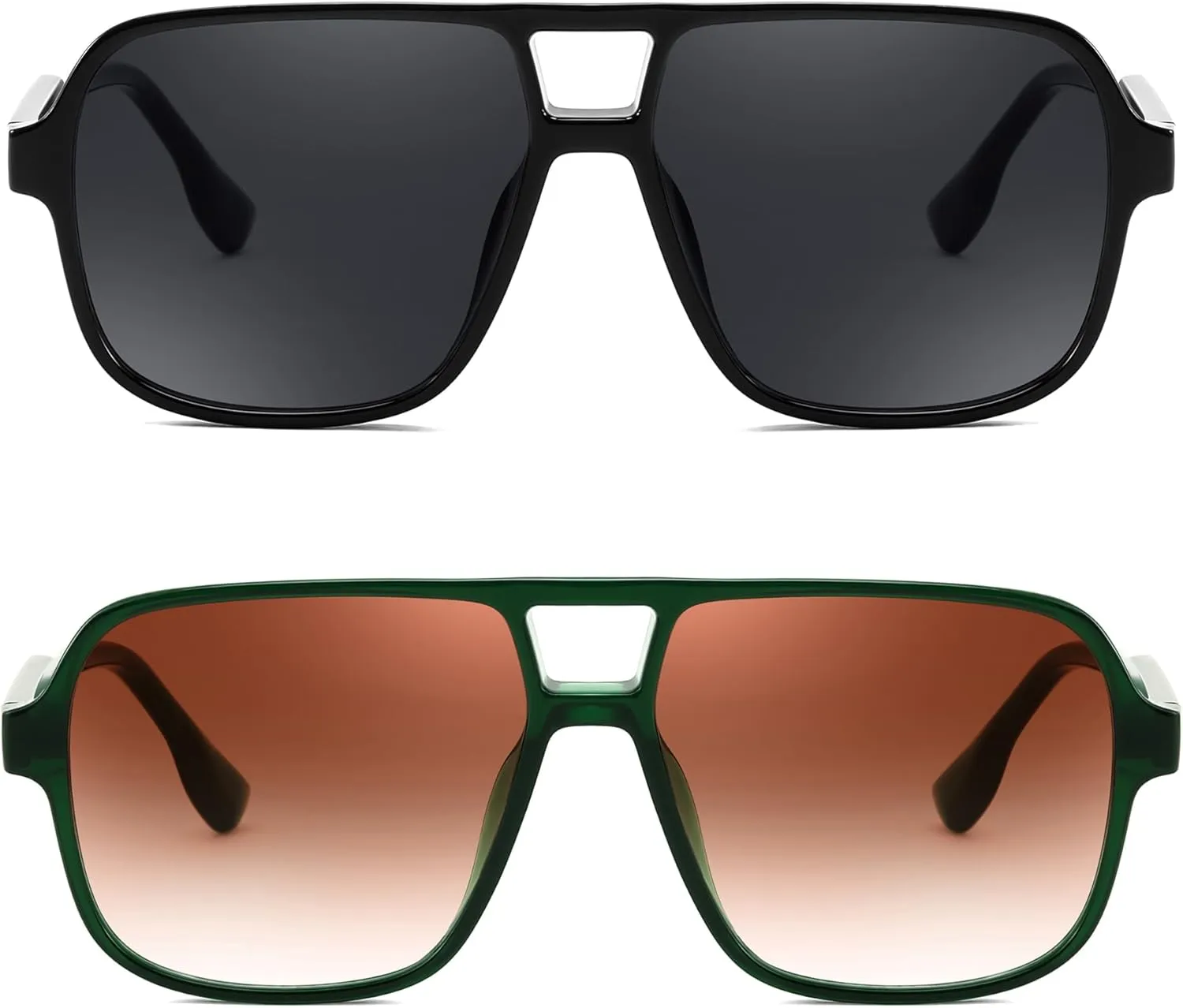 FEISEDY Retro Square Aviator Sunglasses Women Men 70s Vintage Trendy Plastic Frame Sun Glasses B4158