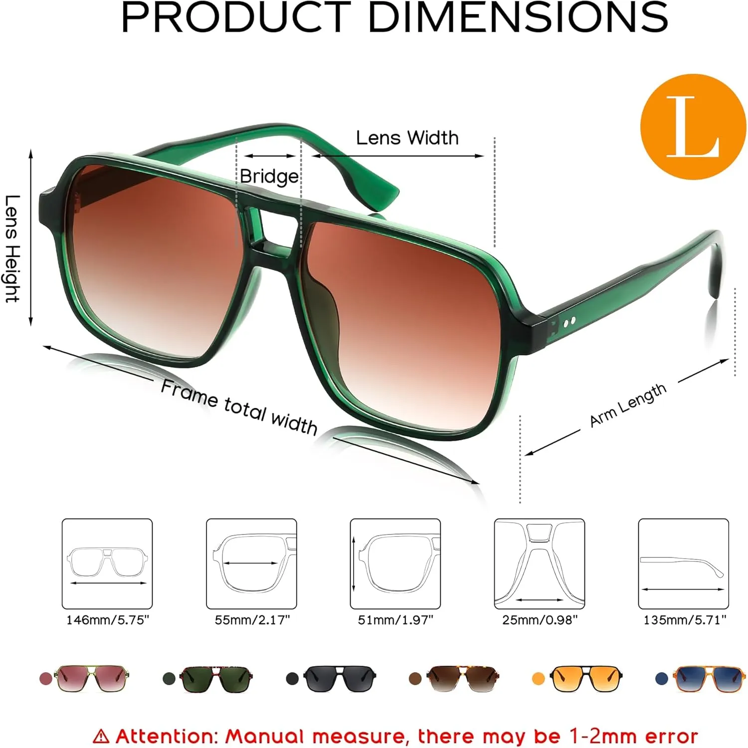 FEISEDY Retro Square Aviator Sunglasses Women Men 70s Vintage Trendy Plastic Frame Sun Glasses B4158