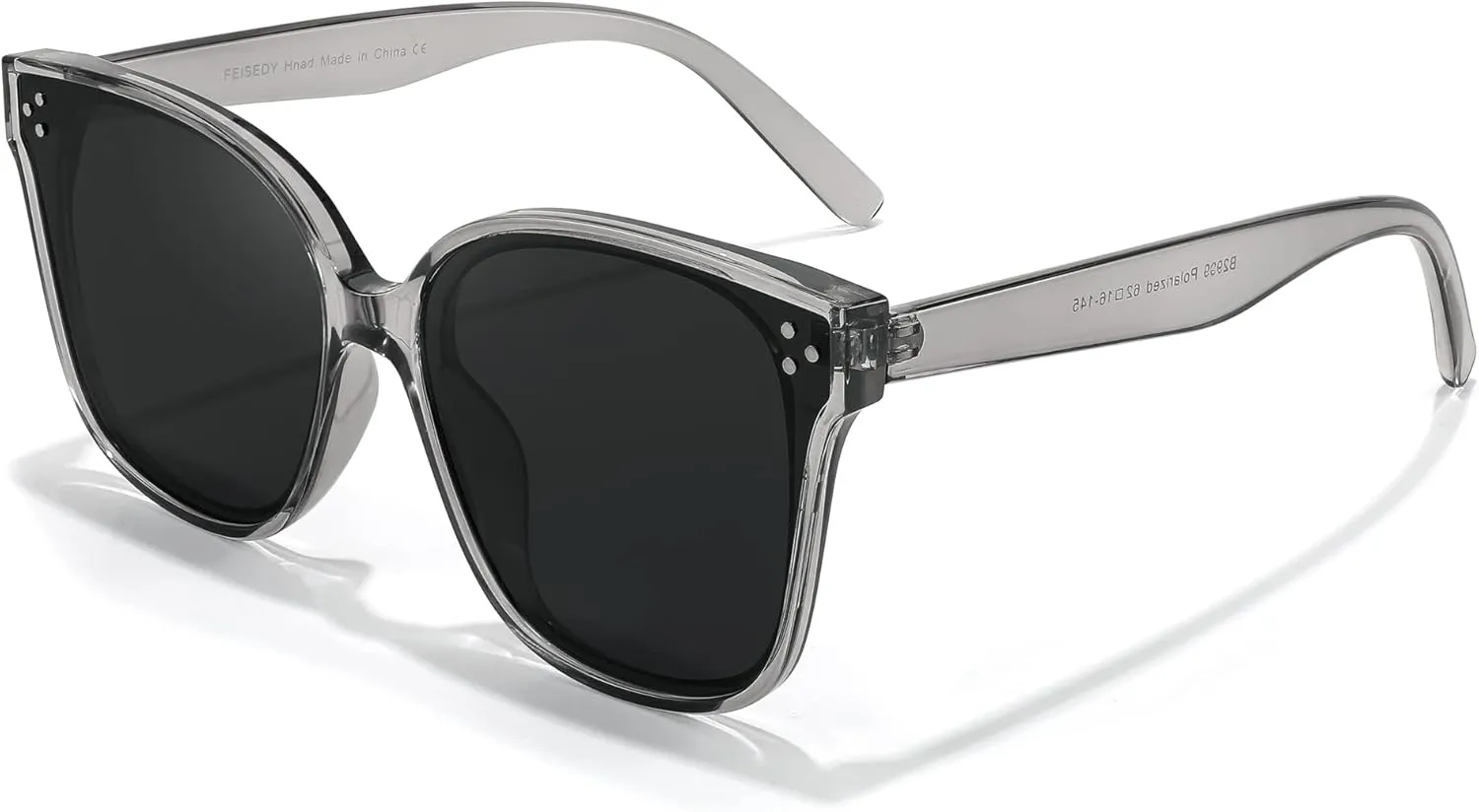 FEISEDY Retro Square Polarized Sunglasses Women Men Vintage Minimalist Shades B2600