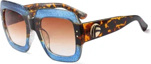 FEISEDY Retro Trendy Square Sunglasses for Women Oversized Stylish Inspired Shades Vintage Desinger Sunglasses B2276