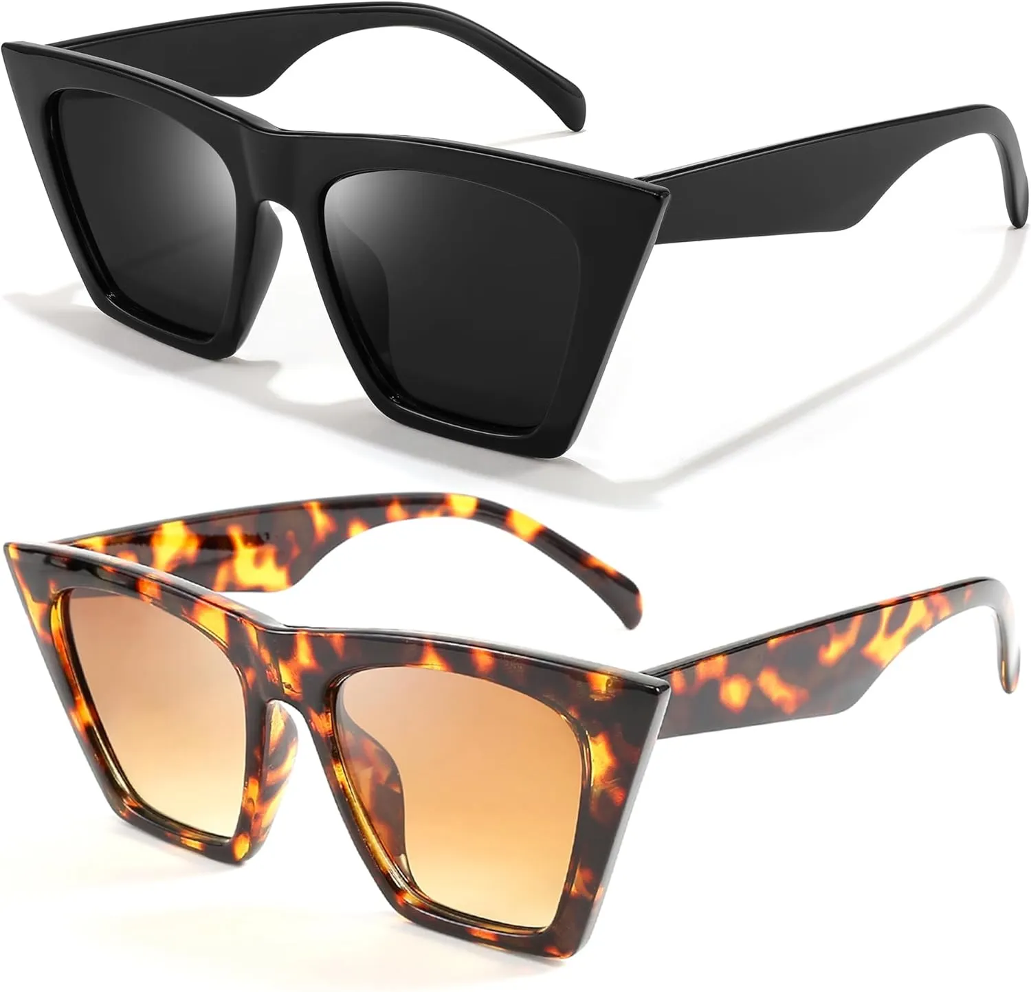 FEISEDY Vintage Square Cat Eye Sunglasses Women Trendy Cateye Sunglasses B2473