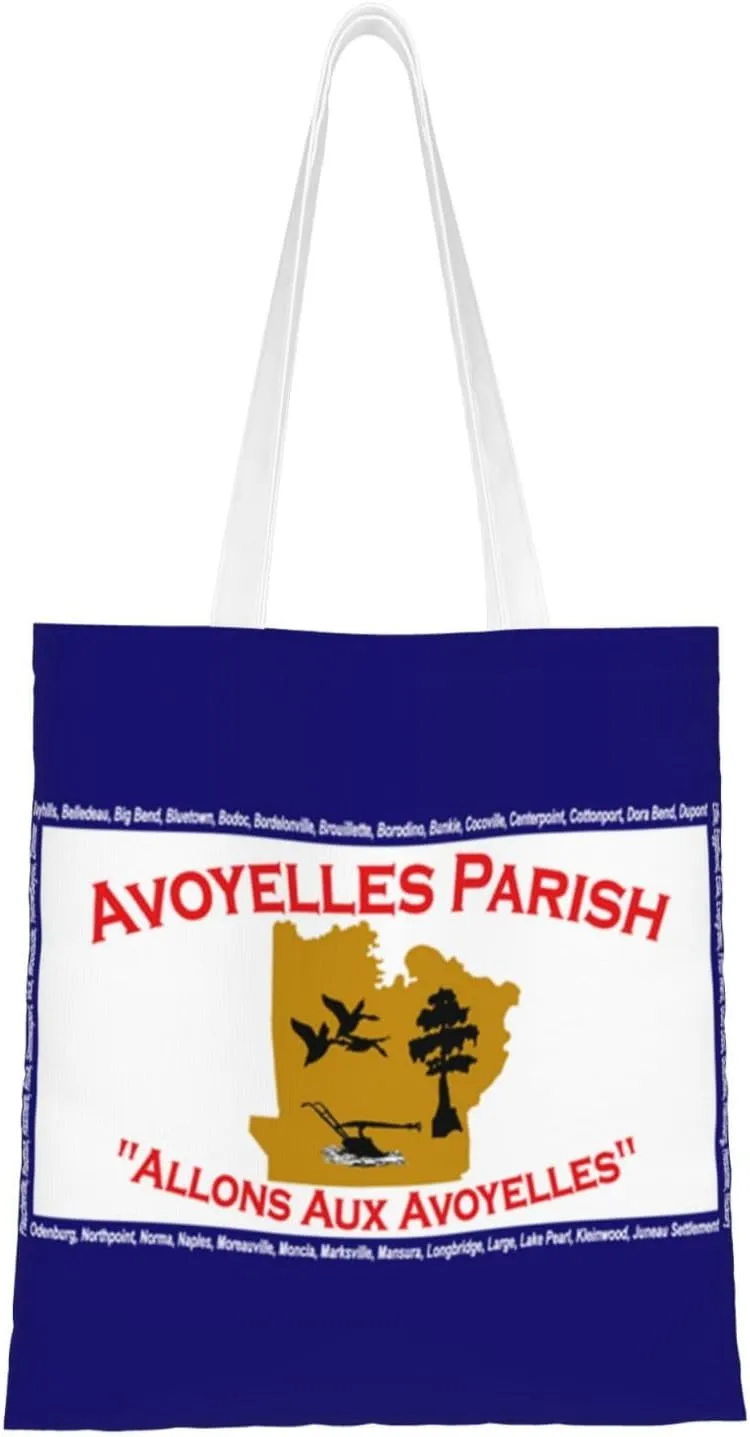 Flag Of Avoyelles Parish, Louisiana Tote Bag for Women Canvas Shopping Bags Reusable Beach Bag Grocery Bags Tote Shoulder Bag Gift Bags