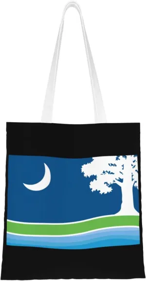 Flag Of Moncks Corner, South Carolina Tote Bag for Women Canvas Shopping Bags Reusable Large Capacity Casual Shoulder Handbags Grocery Bags DIY Gift Bags