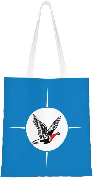 Flag of Taymyr Autonomous Okrug Tote Bag for Women Canvas Shopping Bags Reusable Large Capacity Casual Shoulder Handbags Grocery Bags DIY Gift Bags