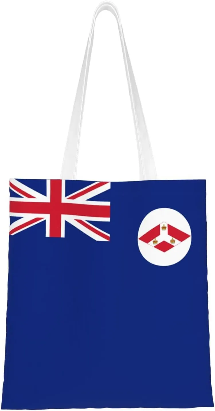Flag Of The British Straits Settlements (1904–1925) Tote Bag for Women Canvas Shopping Bags Reusable Large Capacity Casual Shoulder Handbags Grocery Bags DIY Gift Bags
