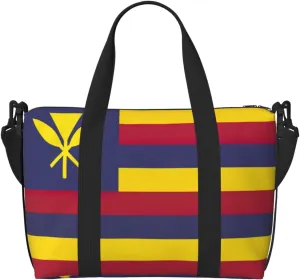Flag of the Kingdom of Hawaii print Travel Duffel Bag Tote Carry on Luggage Bag, Sports Gym Bag Weekender Overnight Bags