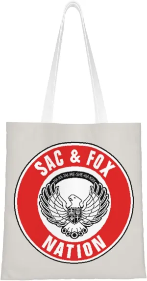 Flag Of The Sac & Fox Nation Of Oklahoma Tote Bag for Women Canvas Shopping Bags Reusable Large Capacity Casual Shoulder Handbags Grocery Bags DIY Gift Bags