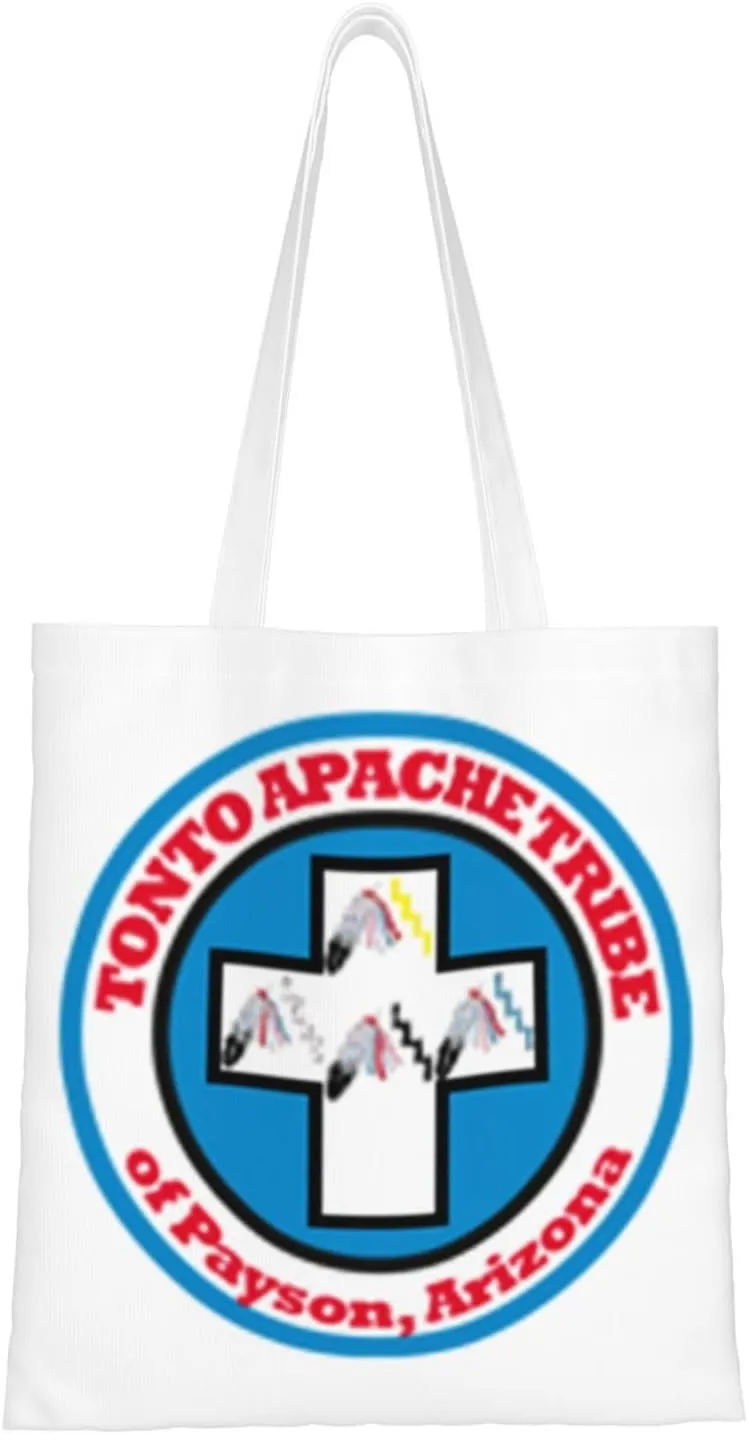 Flag Of The Tonto Apache Tribe Tote Bag for Women Canvas Shopping Bags Reusable Large Capacity Casual Shoulder Handbags Grocery Bags DIY Gift Bags