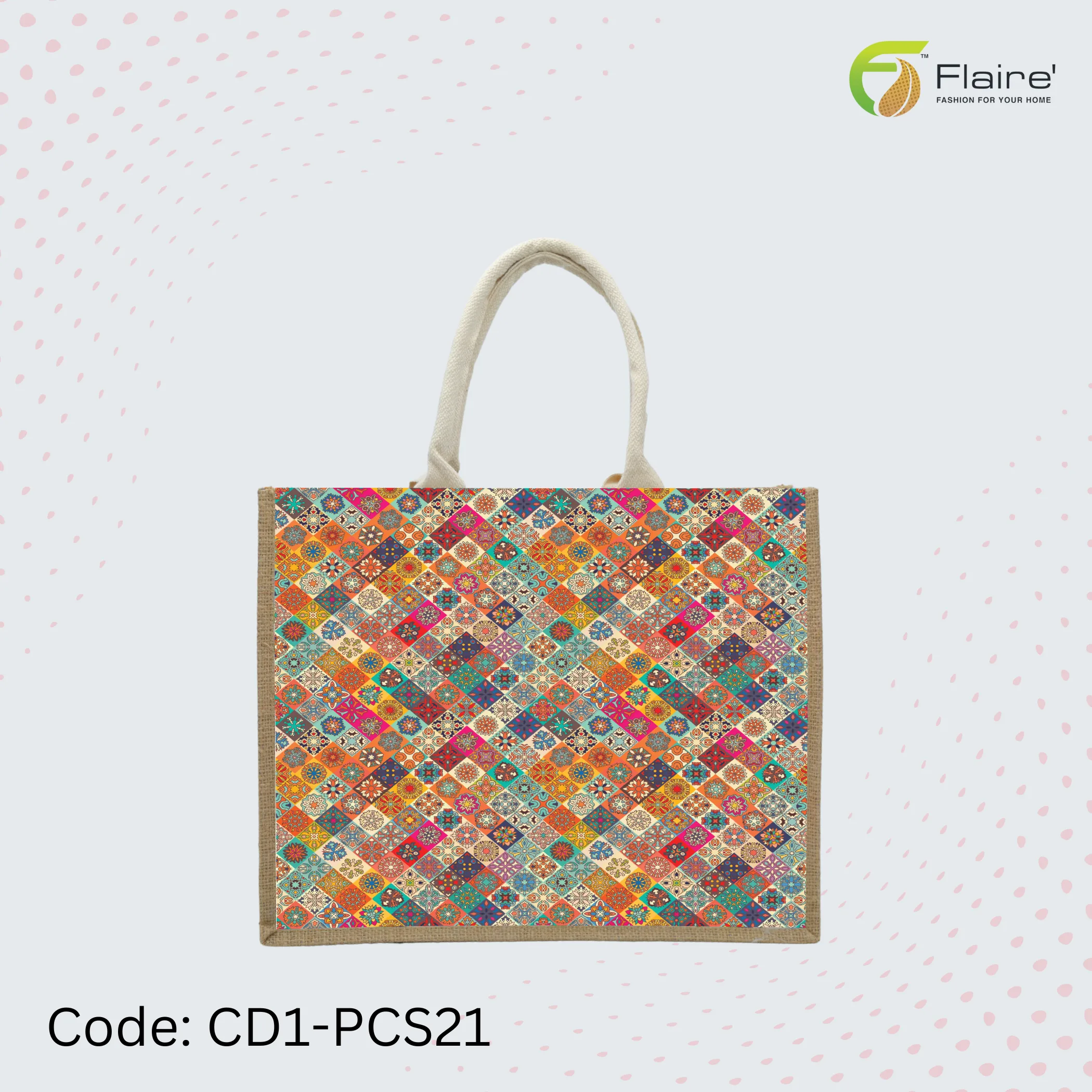 Flaire - Handmade Fancy Tote Bag with Jute, Pakistani Traditional Handcrafted Product.