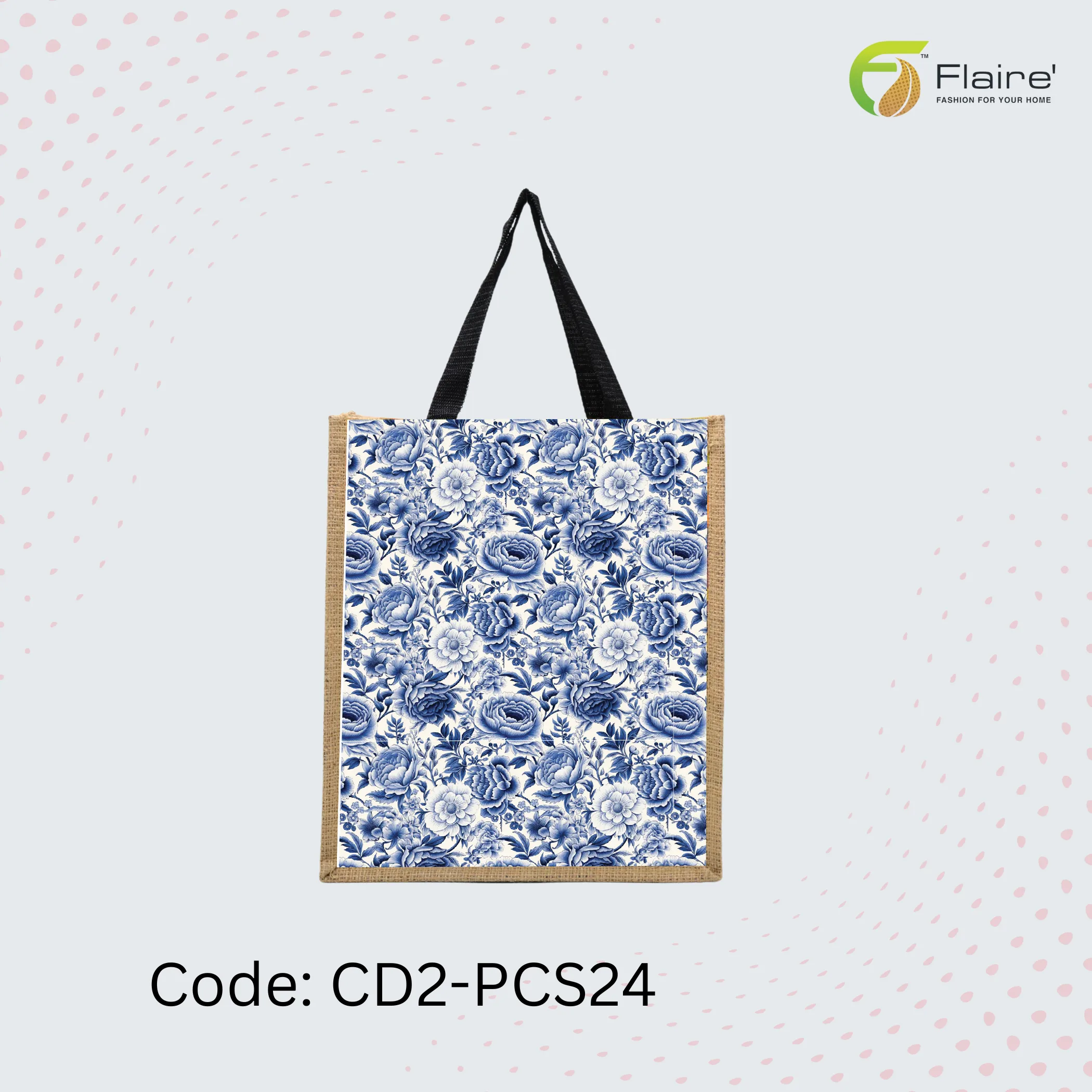 Flaire - Handmade Grocery Bag with Jute, Pakistani Traditional Handcrafted Product.