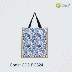 Flaire - Handmade Grocery Bag with Jute, Pakistani Traditional Handcrafted Product.
