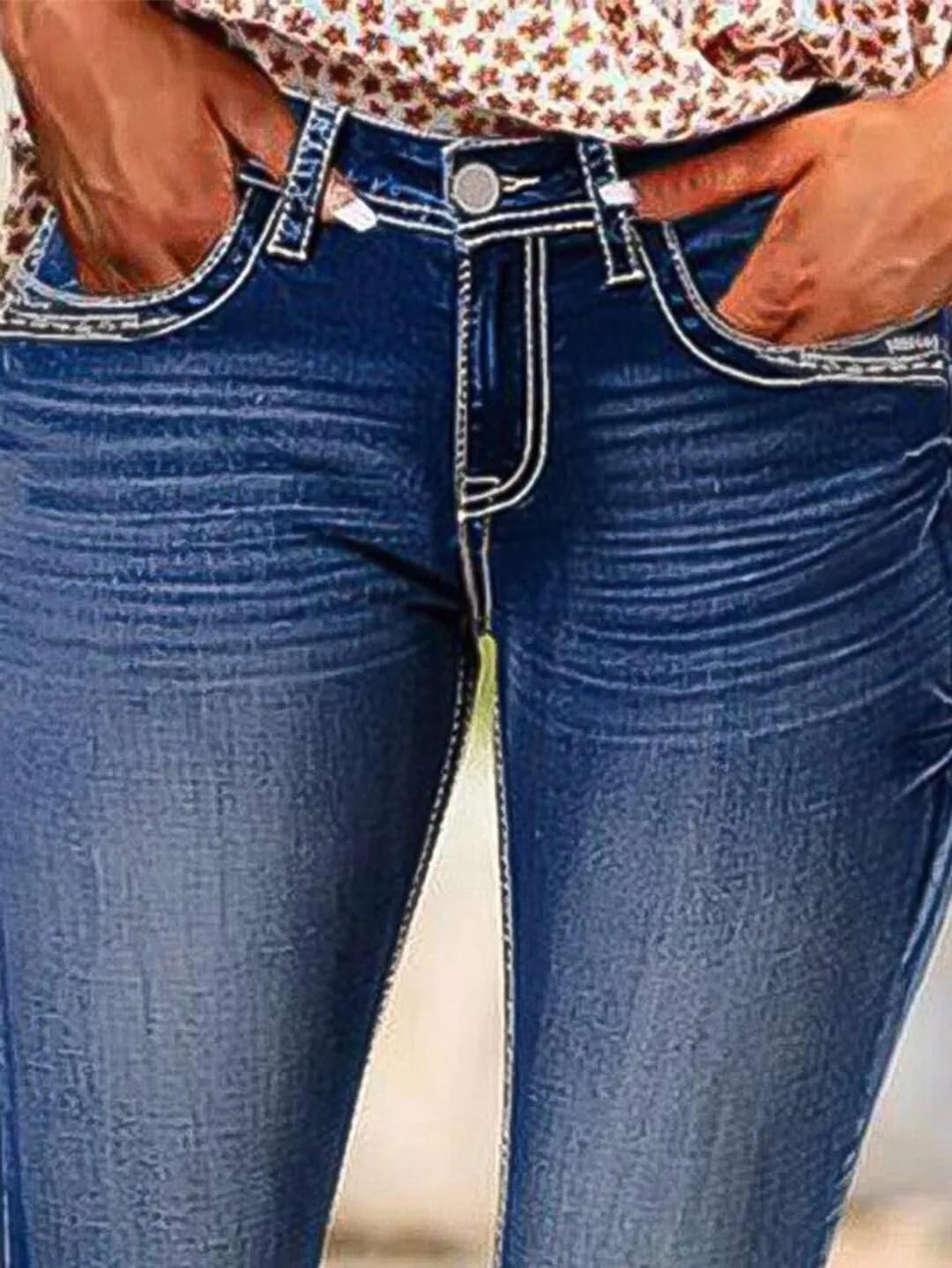 Flamingals Women's Denim Capri Jeans for Women Mid Rise Skinny Capri Pants