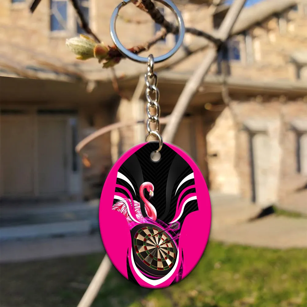 Flamingo Darts Keychain For Darts Team Player