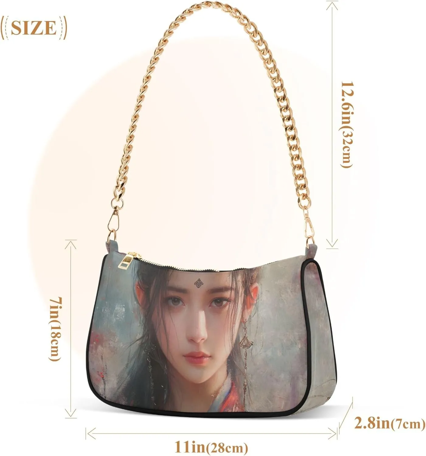Flamingos Beach Watercolor Women Purse Hobo Party Purses Womens Evening Handbag Chain Ladies Shoulder Bag