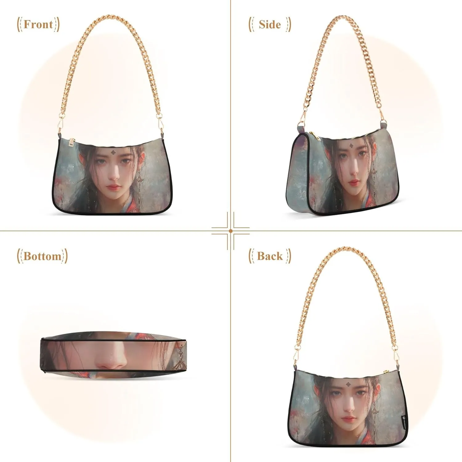 Flamingos Beach Watercolor Women Purse Hobo Party Purses Womens Evening Handbag Chain Ladies Shoulder Bag