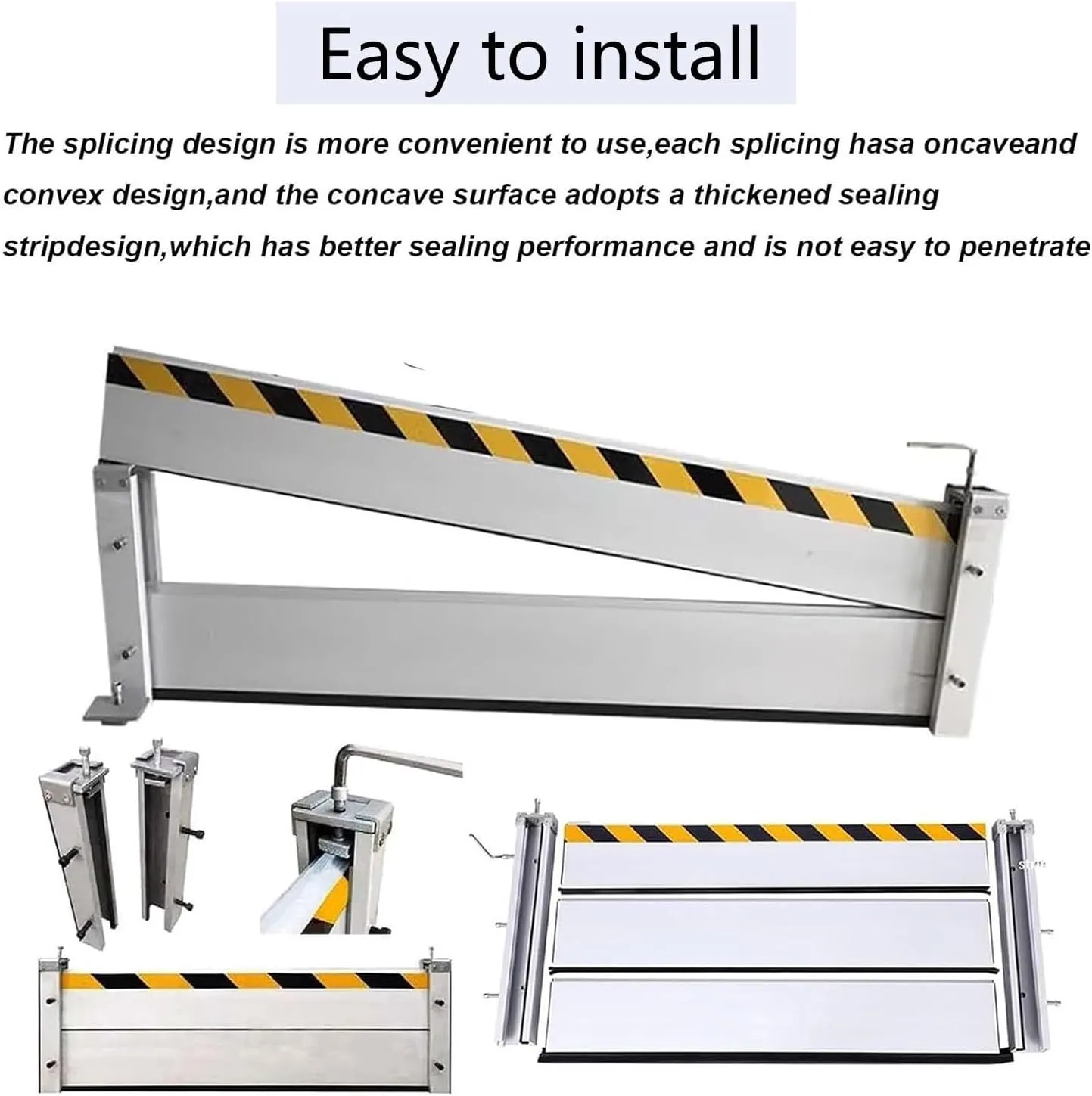 Flood Protection Barrier | Heavy Duty Aluminum Alloy Baffle for Rain Control - Perfect for Home, Doorway, Driveway - Alternative to Sandbags(4x2.6ft)