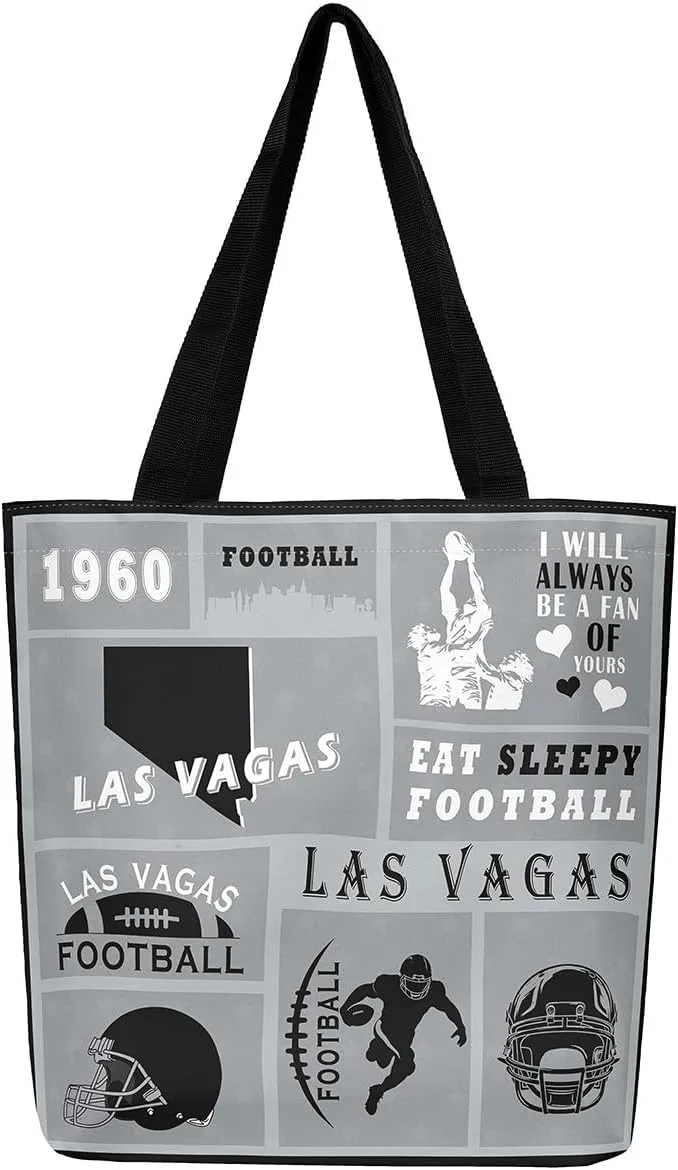 Football Canvas Bag for Kids Boys Girls,Rugby Canvas Tote Bag for Football Fan