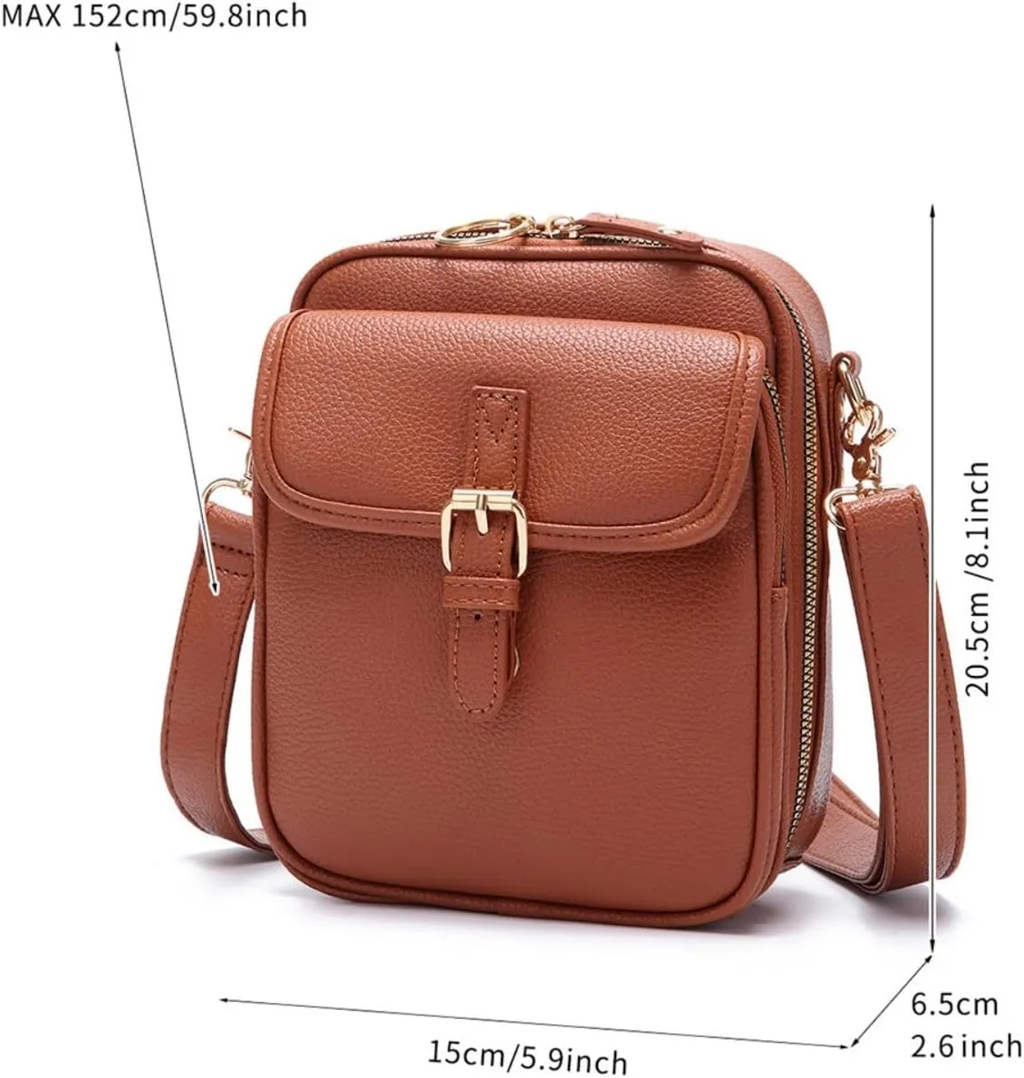 Forcipower Crossbody Bag, Vintage Shoulder Messenger Bags, 2025 Upgrade Anti-Theft Double-Layer Mini Crossbody Bags for Women