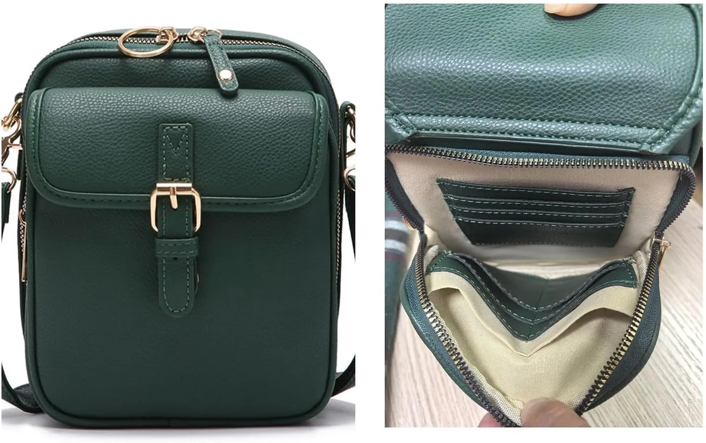 Forcipower Crossbody Bag, Vintage Shoulder Messenger Bags, 2025 Upgrade Anti-Theft Double-Layer Mini Crossbody Bags for Women