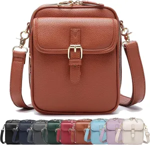 Forcipower Crossbody Bag, Vintage Shoulder Messenger Bags, 2025 Upgrade Anti-Theft Double-Layer Mini Crossbody Bags for Women