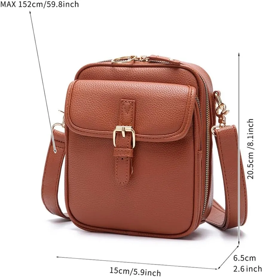 Forcipower Small Crossbody Bag, Urvashi Messenger Leather Purse with Rfid Card Slots Anti-Theft Wallet for Women