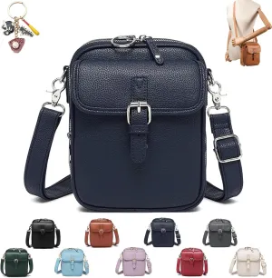 Forcipowerful Crossbody Leather Bag for Women, Adjustable Shoulder Strap, Multi-Slot Multifunctional Large Capacity Bags