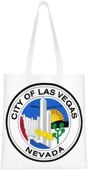 Former Flag Of Las Vegas, Nevada (1968) Tote Bag for Women Canvas Shopping Bags Reusable Large Capacity Casual Shoulder Handbags Grocery Bags DIY Gift Bags