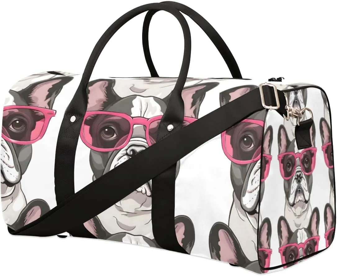 French Bulldog Dog Travel Duffle Bag for Women Men Gym Duffel Foldable Bag Waterproof Weekender Funny Dogs Duffle Tote