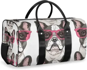 French Bulldog Dog Travel Duffle Bag for Women Men Gym Duffel Foldable Bag Waterproof Weekender Funny Dogs Duffle Tote