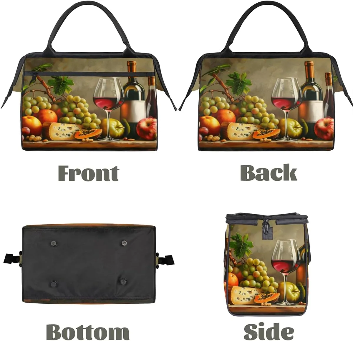 Fruit Cheese Kitchen Wine Weekender Overnight Bag for Women Waterproof Carry On Travel Duffle Bags with Pocket Lightweight Sports Gym Tote Bag Large Luggage Workout Personal Item Hospital Bags