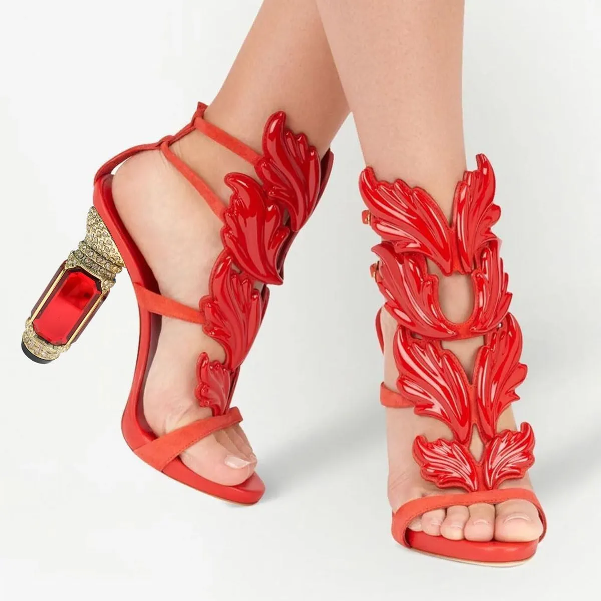 FSJ Women Open Toe Stylish Sandal Ankle Strap Chunky Block High Thick Heels Wedding Party Ballroom Prom Shoes US Size 4-15 US