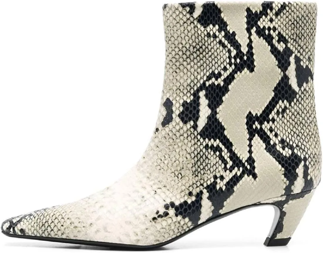 FSJ Women Square Toe Comfort Kitten Low Heel Ankle Boot Pull On Bootie Winter Faux Suede Casual Dressy Shoes Size 4-16 US