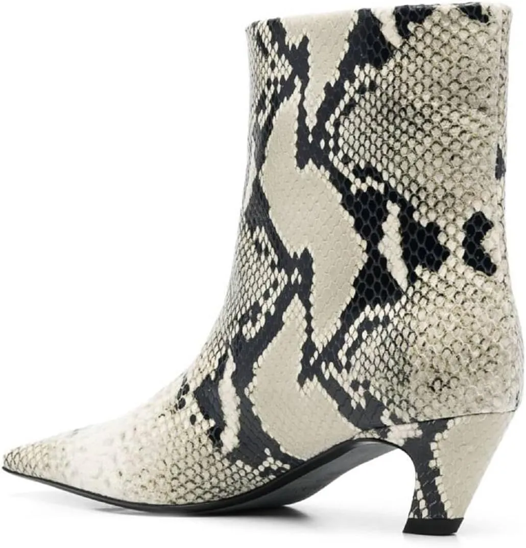 FSJ Women Square Toe Comfort Kitten Low Heel Ankle Boot Pull On Bootie Winter Faux Suede Casual Dressy Shoes Size 4-16 US