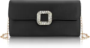 FuninCrea Clutch Purses for Women Elegant Evening Bag with 100cm Removable Chain, Flapover Shoulder Bag Women's Handbags