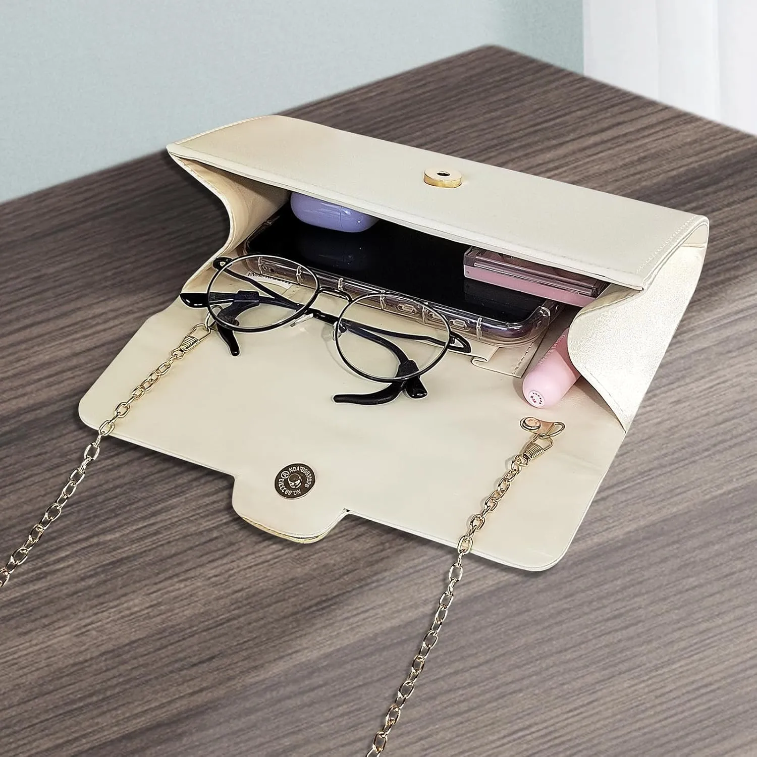 FuninCrea Clutch Purses for Women Elegant Evening Bag with 100cm Removable Chain, Flapover Shoulder Bag Women's Handbags