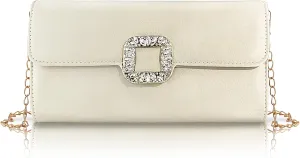 FuninCrea Clutch Purses for Women Elegant Evening Bag with 100cm Removable Chain, Flapover Shoulder Bag Women's Handbags