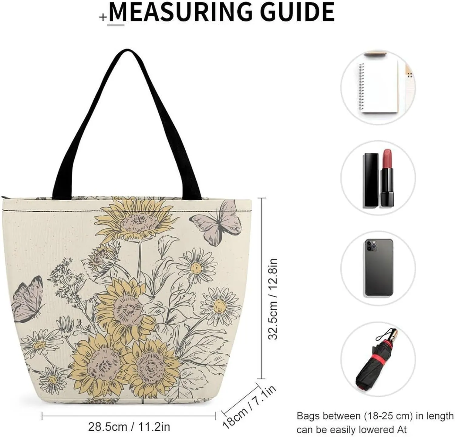 Funny Giraffe Flower Print Hobo Handbags With Zipper Women's Tote Handbags