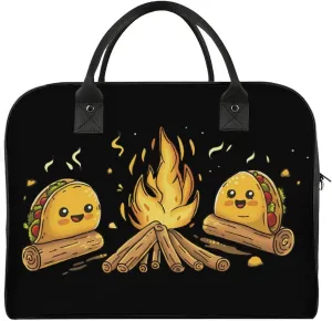Funny Mexican Food Campfire Travel Duffel Bag Weekender Overnight Shoulder Bags Luggage Carrying Tote for Men Women