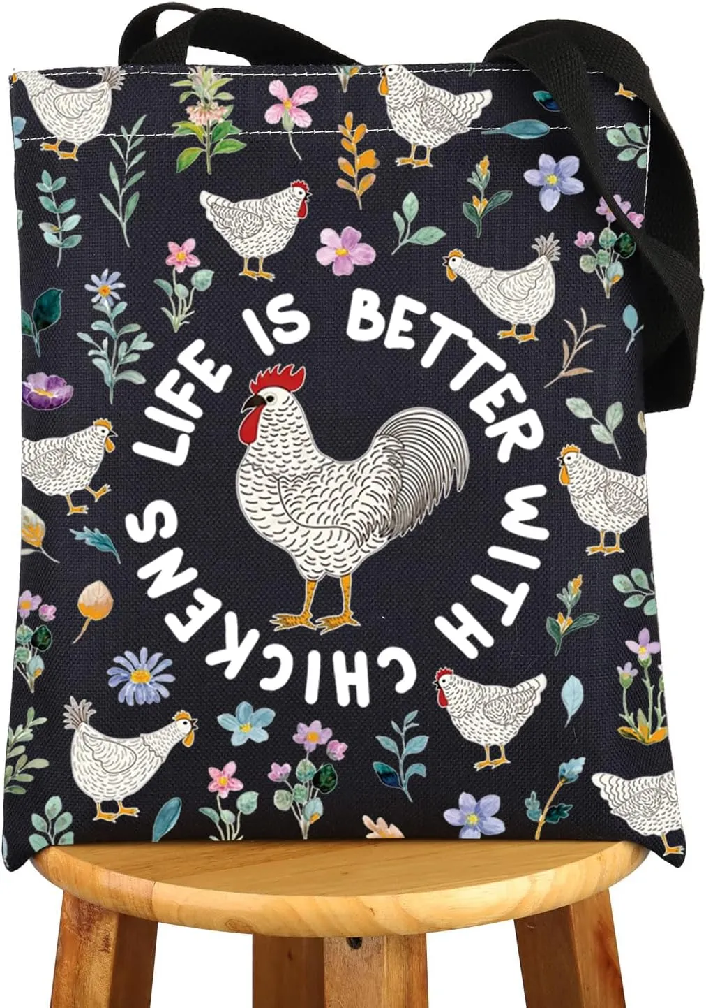 G2TUP Chicken Tote Bag Chicken Lover Gifts Chicken Lady Shoulder Bag Life Is Just Better With Chickens Chicken Farmer Gift