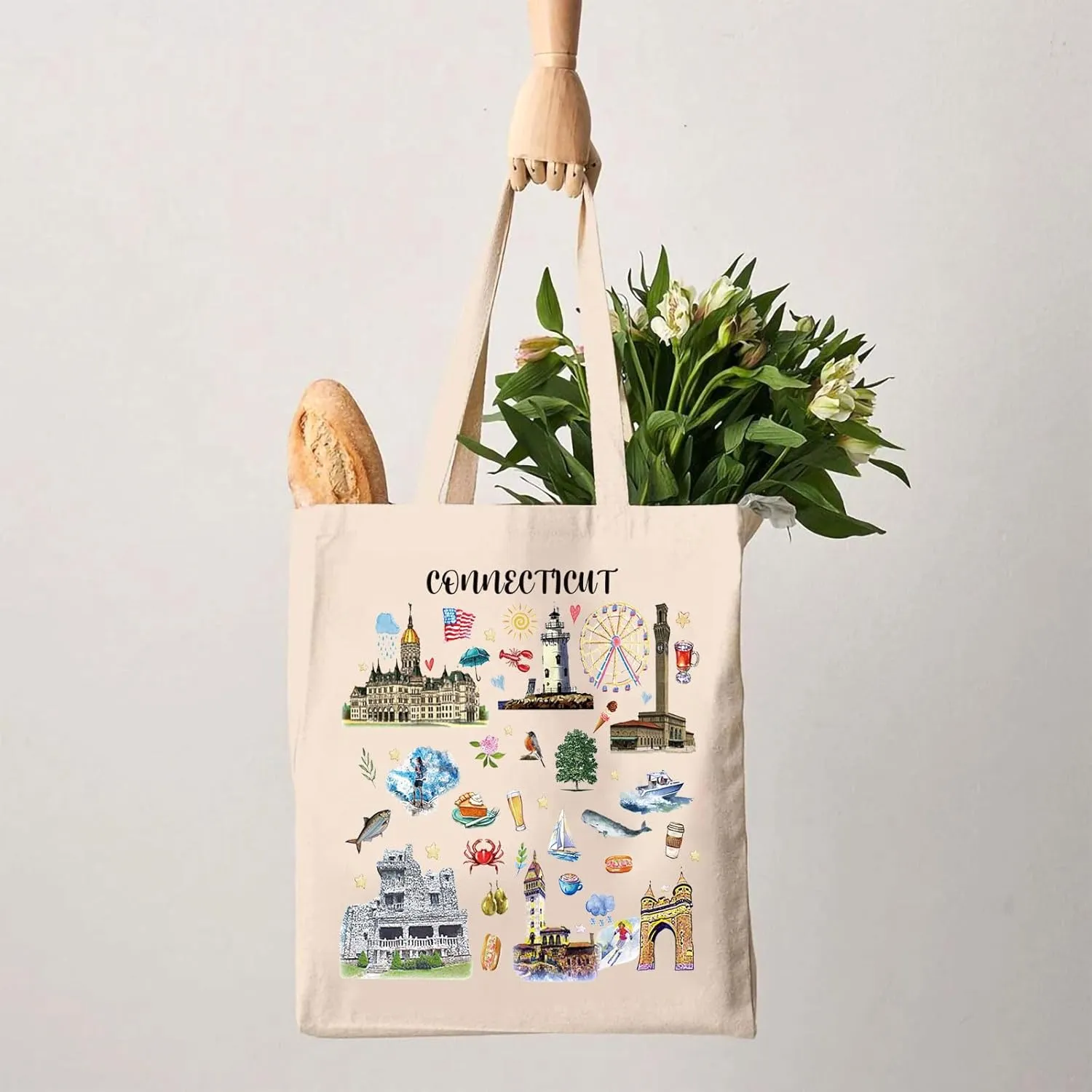 G2TUP Connecticut Gift Tote Bag - Lover's Travel Souvenir Handbag