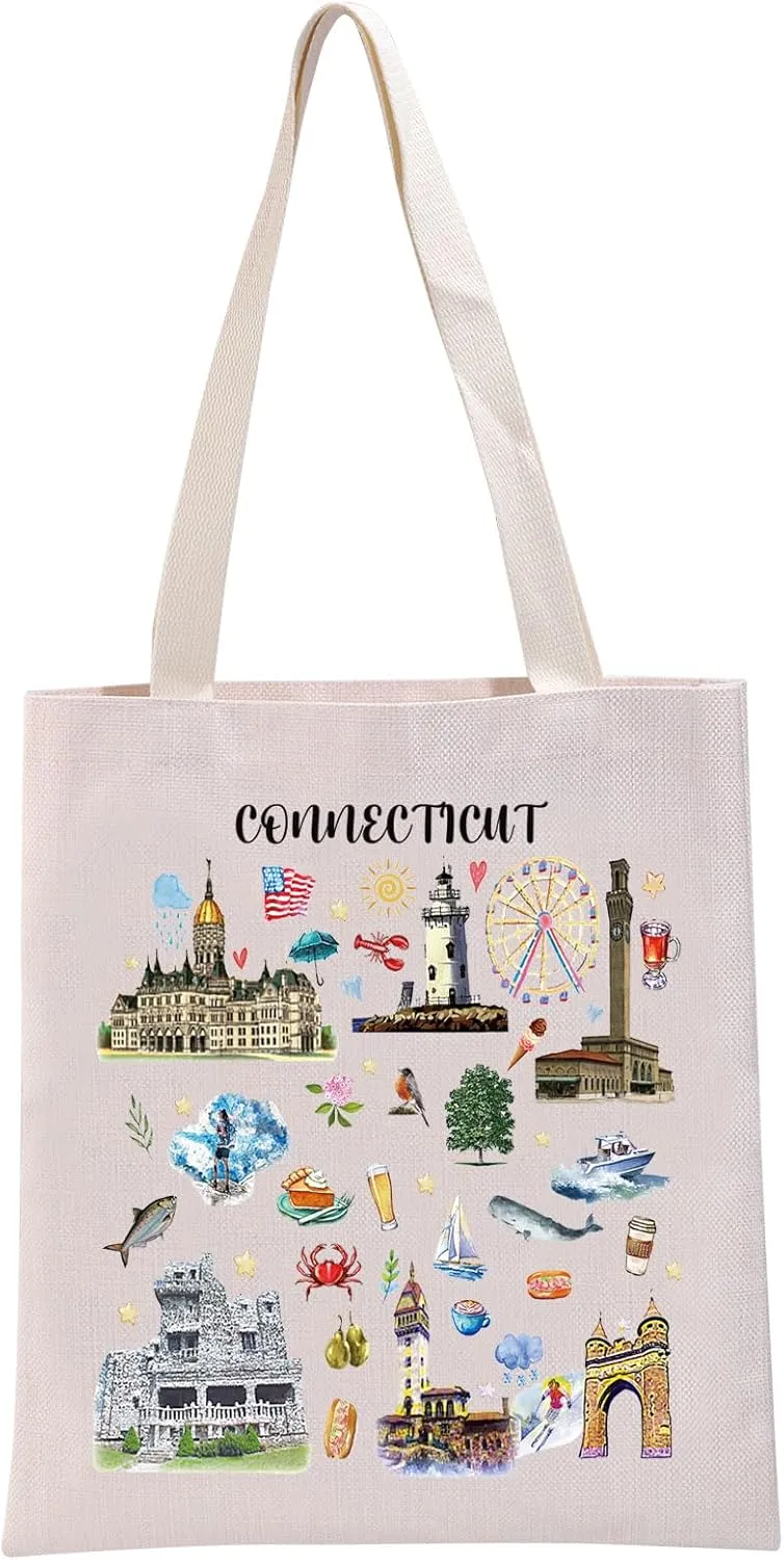 G2TUP Connecticut Gift Tote Bag - Lover's Travel Souvenir Handbag